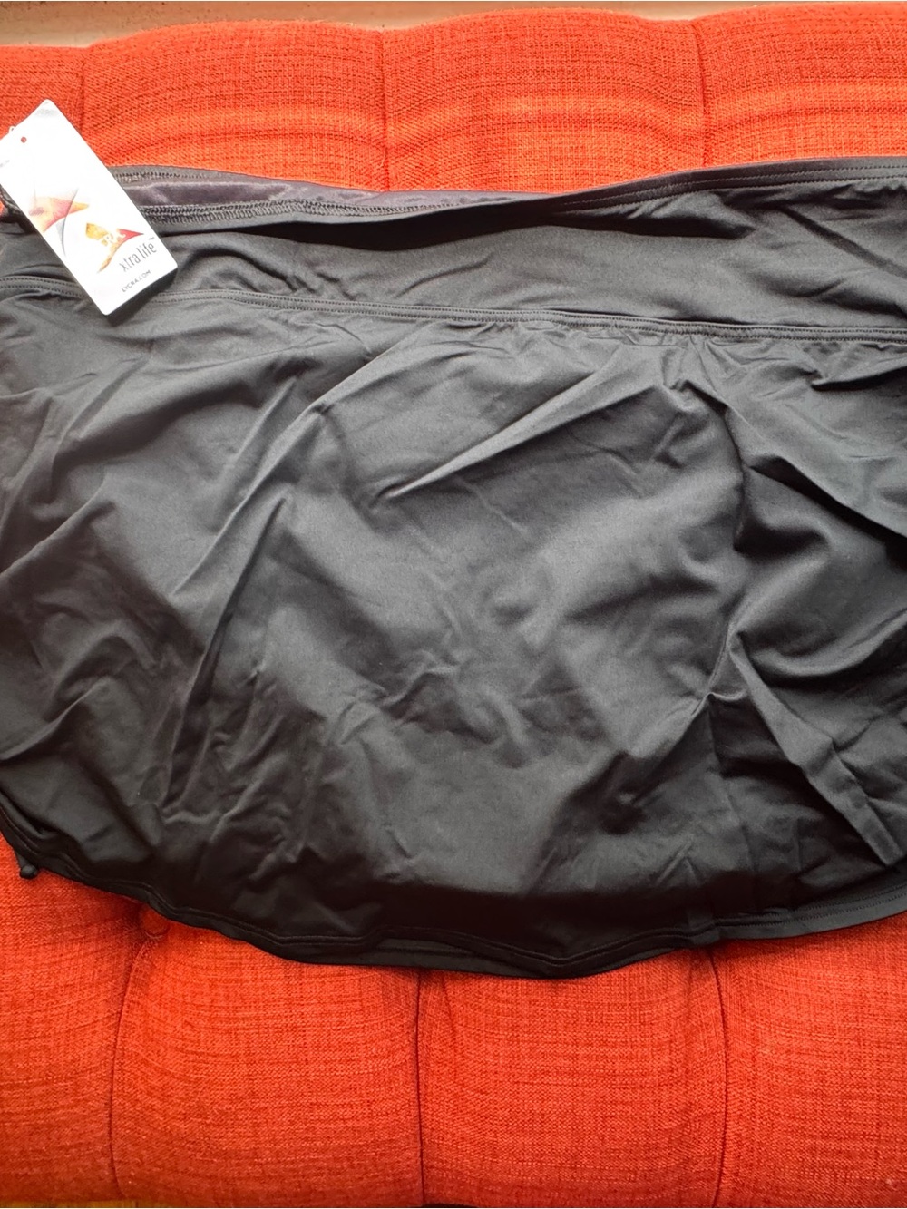 Lands' End Black Stretch Swim Skirt with LYCRA Tag